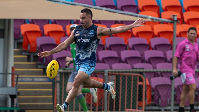 Jarrod Stokes kicked six goals for the Darwin Buffaloes. Picture: Pema Tamang Pakhrin