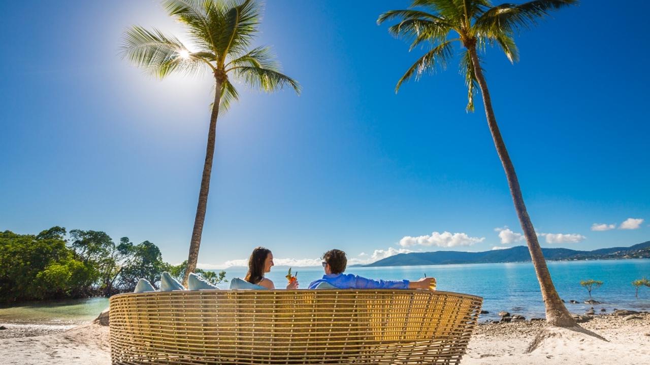 Northerlies Beach Bar is just the place for a laid-back chat at Airlie Beach. Picture: Jeremy Drake