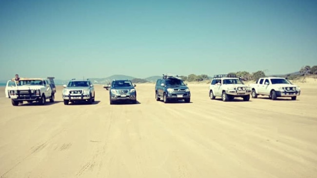 Rowan King and his mates enjoy some four-wheel driving and surfing at Farnborough Beach.