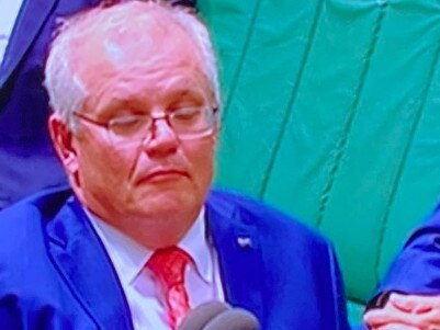 Scott Morrison accused of being rude during budget reply. Picture: Twitter