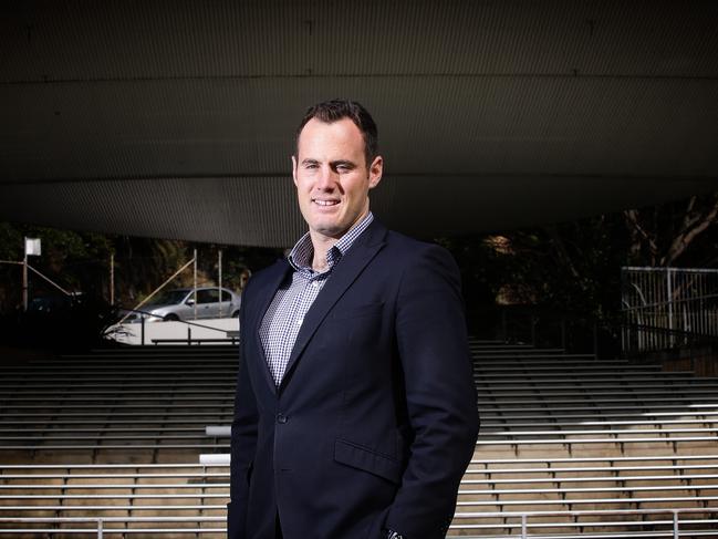 Manly Rugby official Anthony Bergelin at Manly Oval after decision not to build the carpark under oval. The club is very happy.