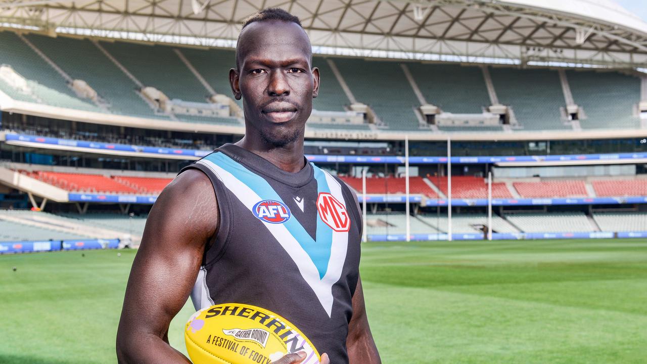 Power defender Aliir Aliir has backed coach Ken Hinkley to stay at Alberton. Picture: NCA NewsWire / Brenton Edwards