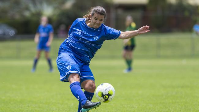 ON TARGET: Rockville’s Sarah Sheridan scored three goals in her side’s 5-0 win over Holland Park Hawks. Picture: Kevin Farmer