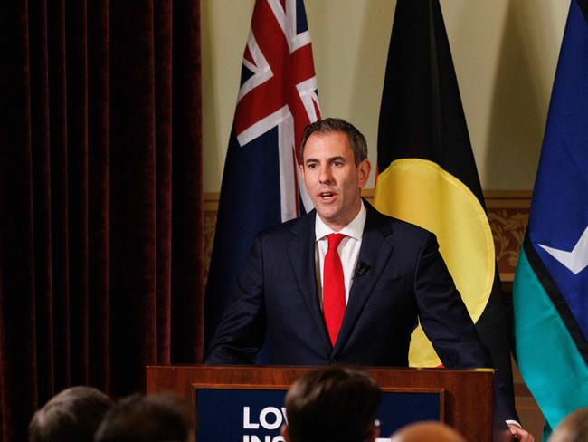 SYDNEY, AUSTRALIA - NewsWire Photos MAY 01 2024. Federal treasurer Jim Chalmers at the Lowy Institute. Picture: NCA NewsWire / Max Mason-Hubers