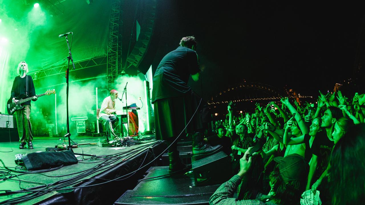 Fontaines DC at the Sydney Opera House Forecourt. Picture: Mikki Gomez