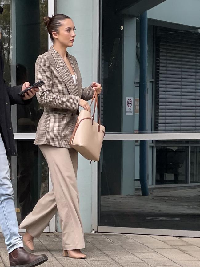 Chelsea Balzan leaving Gosford Local Court.