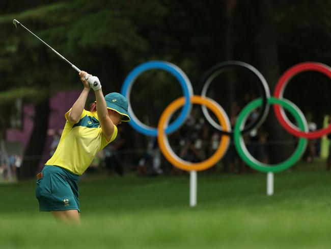 Hannah Green during the final round of the women’s golf tournament. Picture: Getty Images