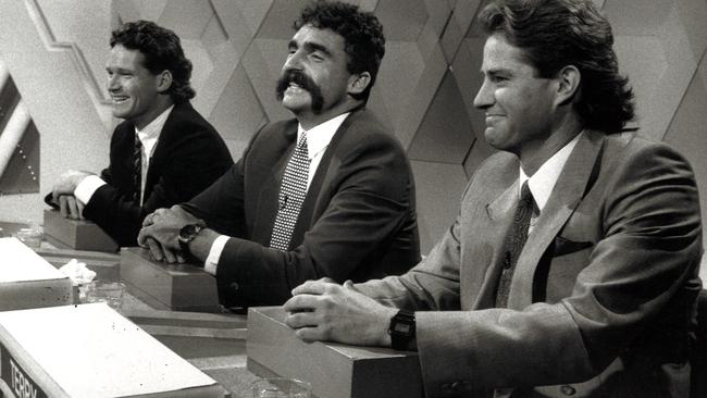 Dean Jones, Merv Hughes and Terry Alderman on Sale of the Century’s Celebrity Sports Challenge in 1990.