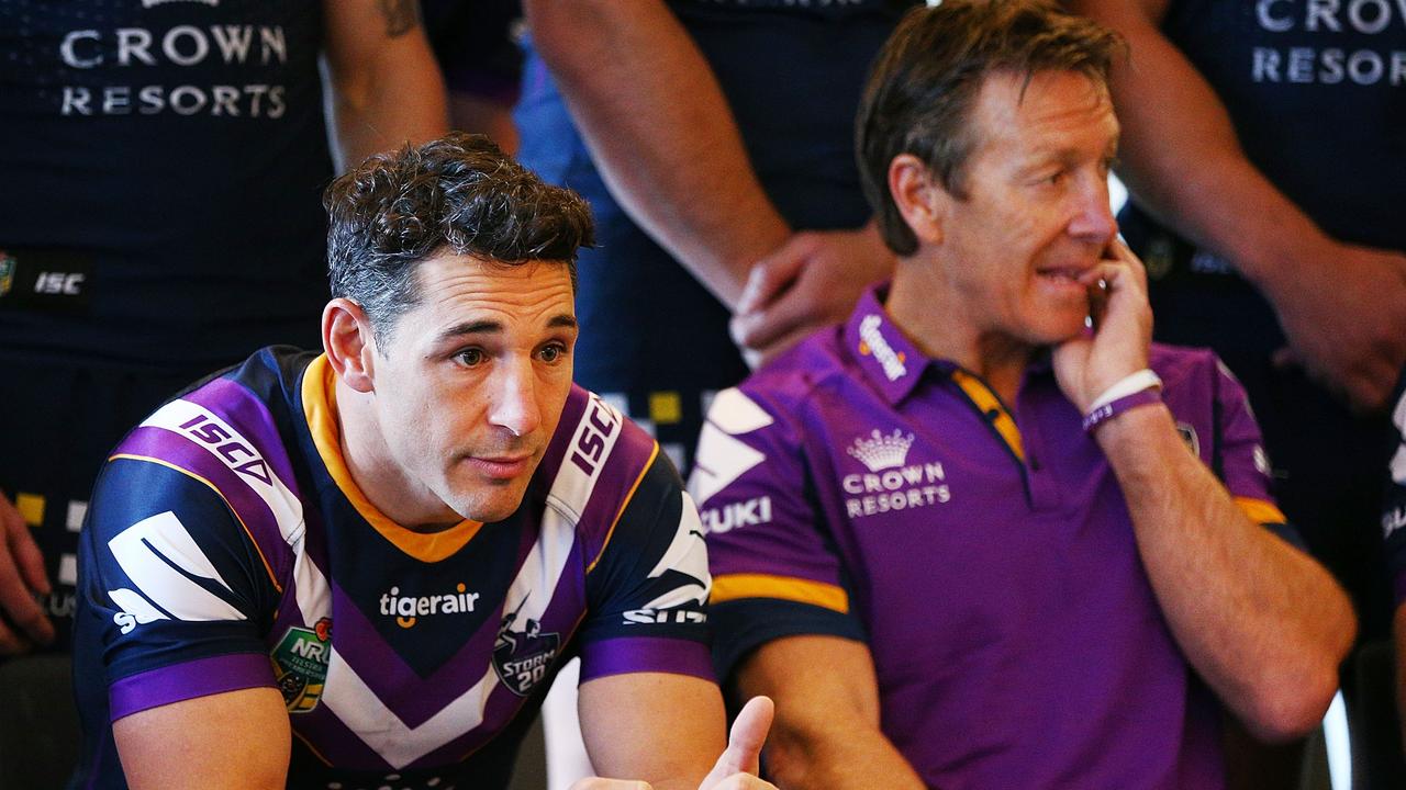 Billy Slater could take the reins at the Storm when Craig Bellamy steps down. Picture: Michael Dodge/Getty Images
