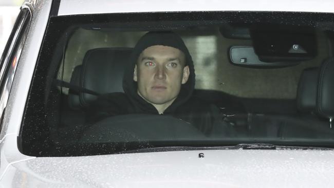 Dustin Martin arrives for his test. Picture: Alex Coppel