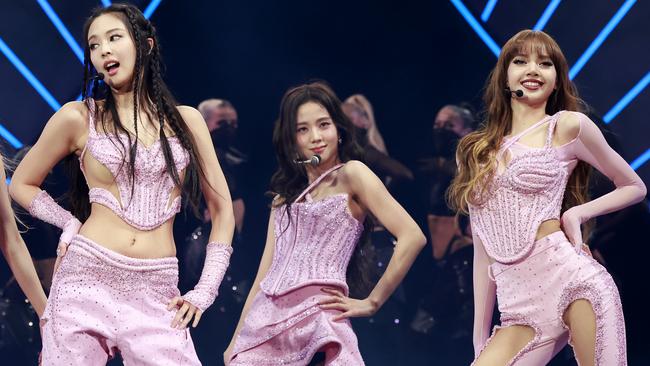 INDIO, CALIFORNIA - APRIL 22: (L-R) Rosé, Jennie, Jisoo, and Lisa of BLACKPINK perform at the Coachella Stage during the 2023 Coachella Valley Music and Arts Festival on April 22, 2023 in Indio, California. (Photo by Emma McIntyre/Getty Images for Coachella)