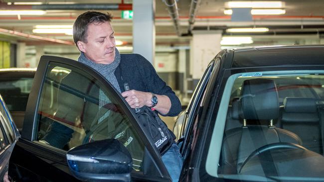 James Brayshaw leaves the Triple M studios. Picture: Jake Nowakowski