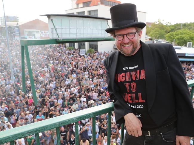 Perth Festival artistic director Iain Grandage at the start of the Highway to Hell event on March 1. Picture: Paul Kane/Getty Images