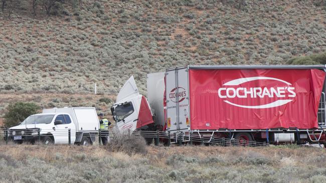 Scene of a fatal crash near Port Augusta on Tuesday 19 December. Picture: Peter Taylor