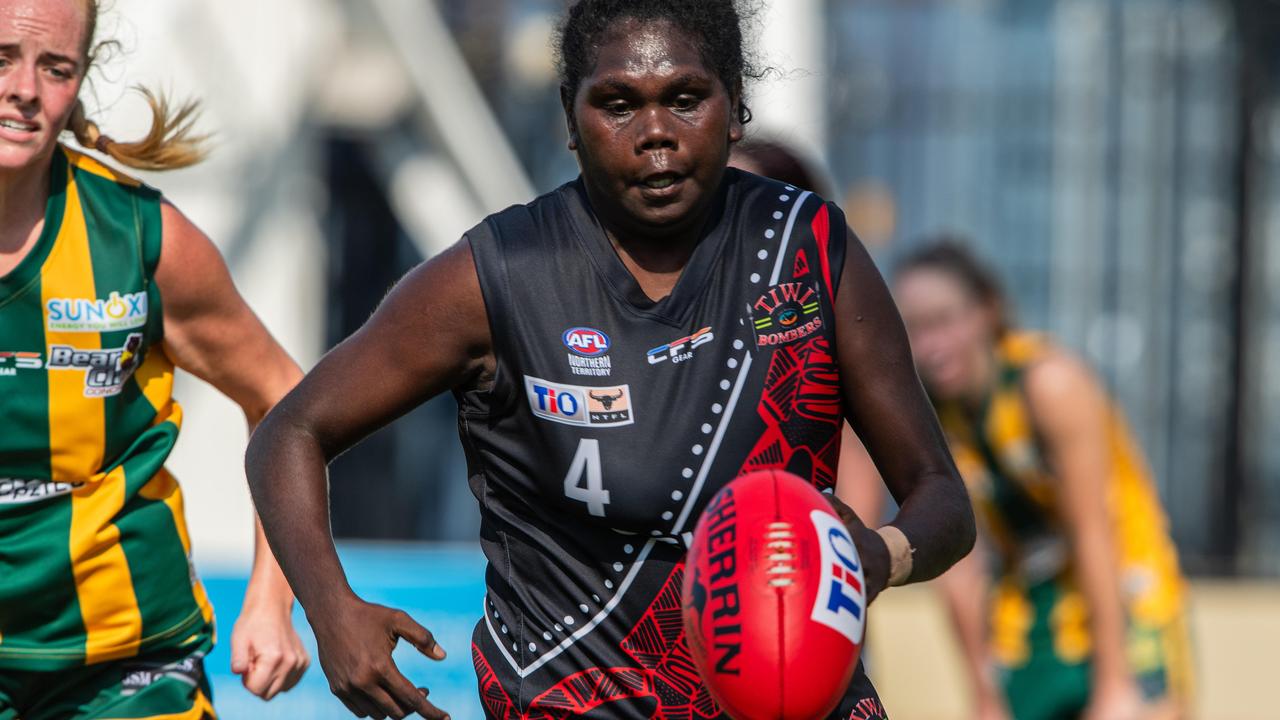 Freda Puruntatameri in the 2024-25 NTFL women's Round 2 match between Tiwi Bombers and PINT. Picture: Pema Tamang Pakhrin