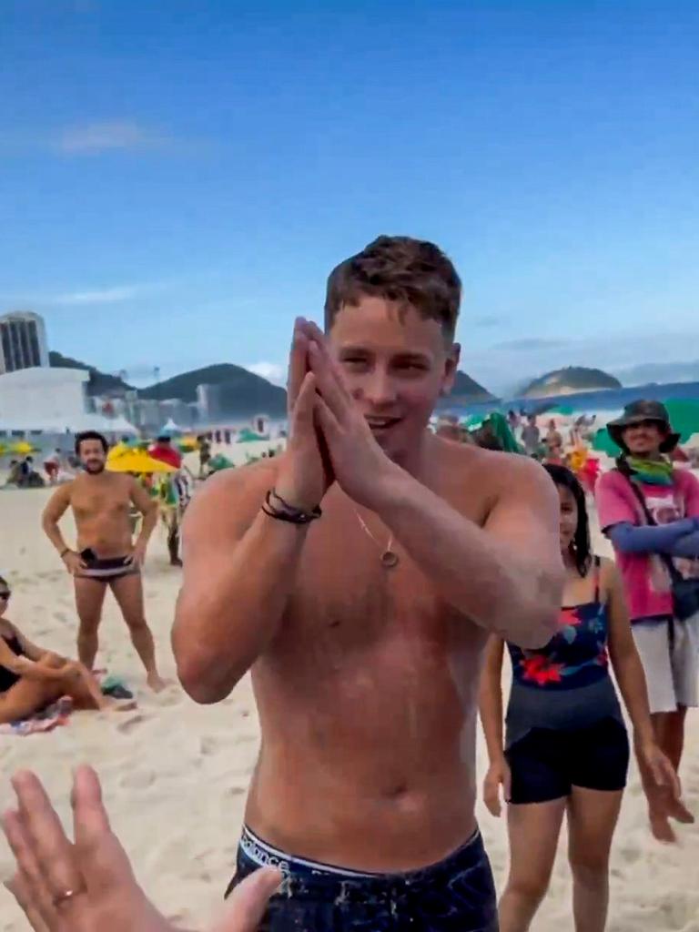 Video shows the British tourist Jensen Sturgeon during the rescue and after it. Picture: Newsflash/NX