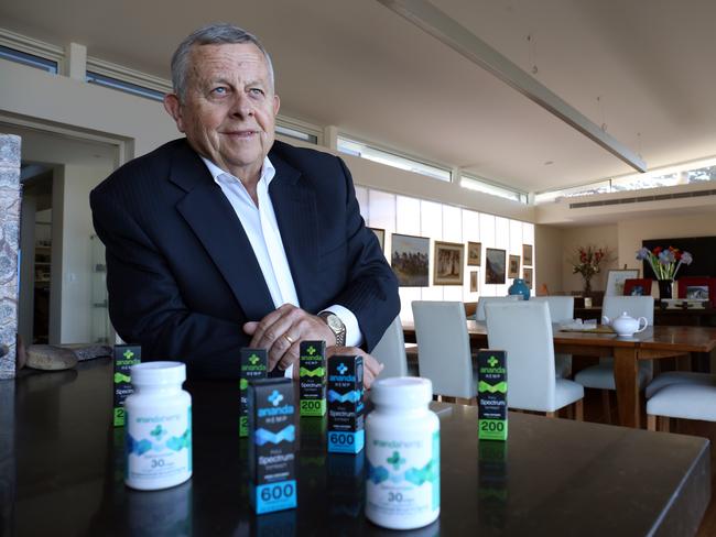 16/08/2018: Barry Lambert, rich lister who has investments in a private hemp company that he has high hopes for, at his house in Colloroy, Sydney.Pic by James Croucher