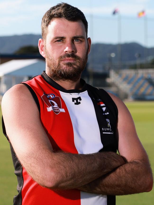 Saints Brock Bish has been one of the standouts of the Cairns AFL competition this season. Picture: Brendan Radke