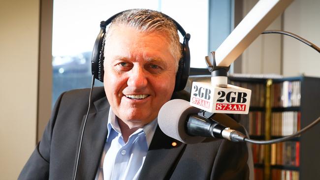 Ray Hadley talking to his listeners about the court action on Thursday morning. Picture: Renee Nowytarger/The Australian