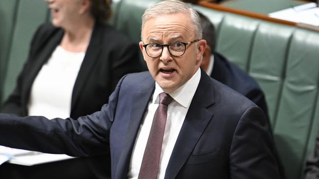 CANBERRA, AUSTRALIA  - NewsWire Photos - February 12, 2025: Prime Minister Anthony Albanese during Question Time at Parliament House in Canberra. Picture: NewsWire / Martin Ollman