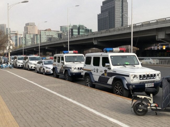 Heavy police presence in Beijing on Monday. Picture: Ludovic Ehret/AFP