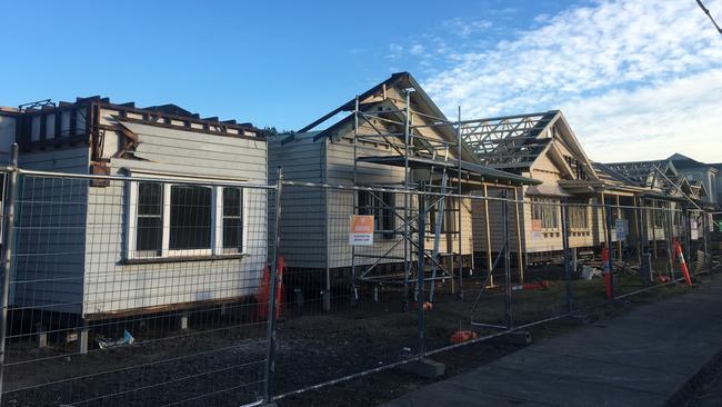 Houses on the new site for The Block in Elsternwick. Picture: Fiona Byrne