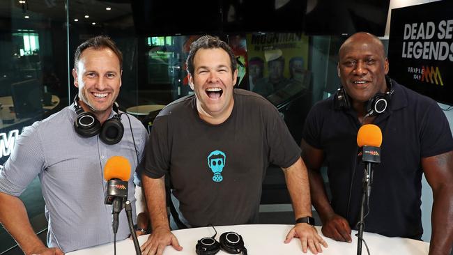 Triple M Deadset Legends trio Wendell Sailor, Jude Bolton and Gus Worland. Picture: Tim Hunter.