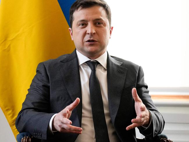 Ukrainian President Volodymyr Zelenskyy says his country is ready to face Russia alone, if need be. Picture: AFP