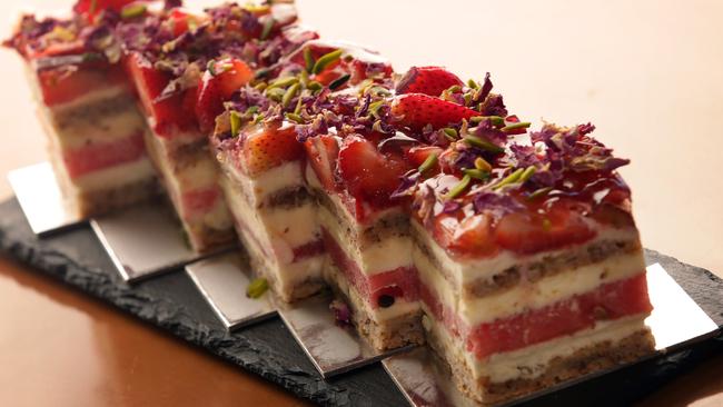 The famous strawberry and watermelon cake.