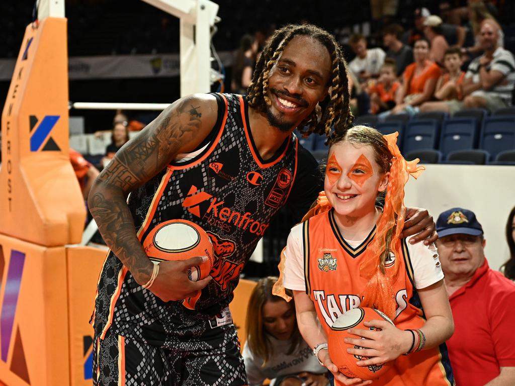 The fans in Cairns are loving Tahjere McCall Picture: Emily Barker/Getty Images