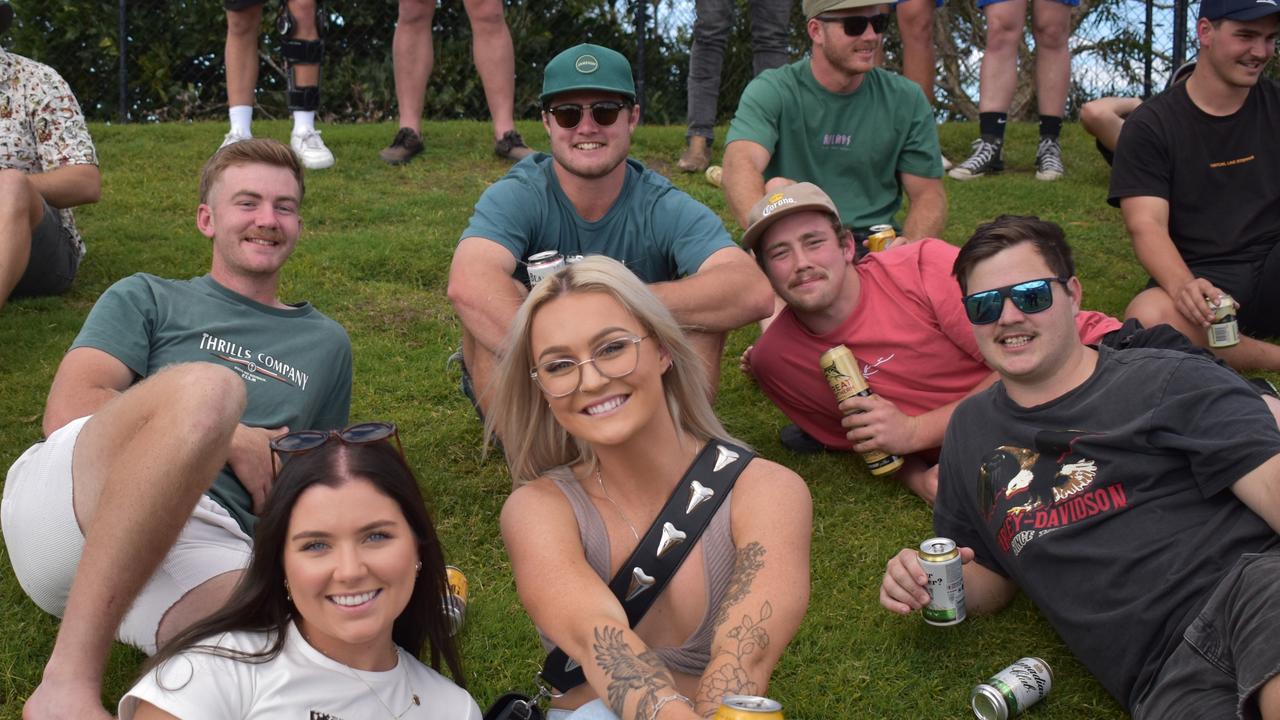 Mollie Lewis, Ashley McKay, Josh Woodham, Jake Wease, Dale Sheraton and Henry Harris at the Sunshine Coast Rugby League Finals 2022.