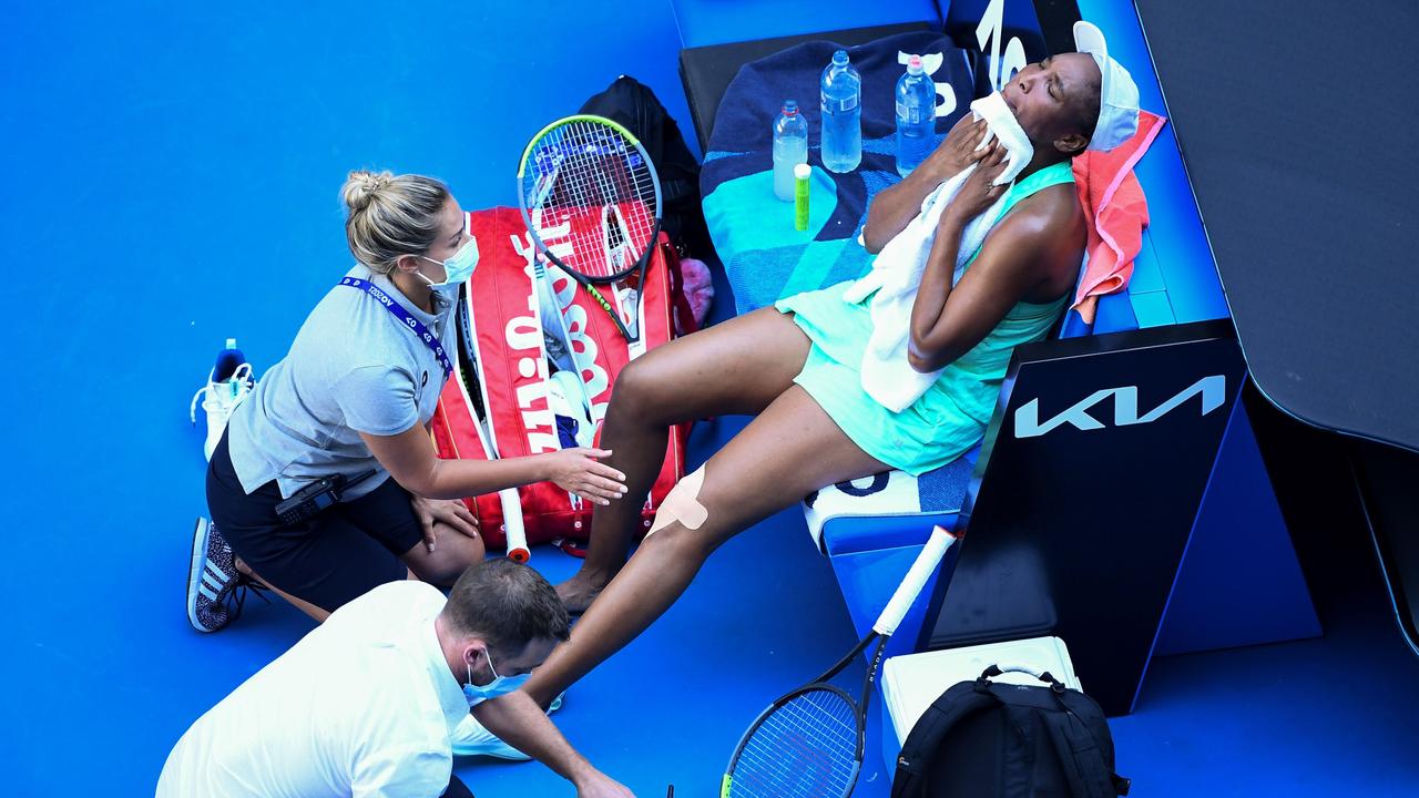 Venus Williams needed treatment on two separate injuries.