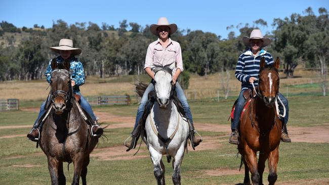 The Mayne children, Lachie, Rose and Will, on their Texas Angus farm north of Warialda in NSW.