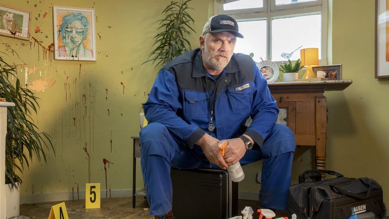 In a new Britbox show called ‘The Cleaner’, award-winning actor Greg Davies plays a crime scene cleaner who goes about the business of mopping up crime scenes after the police are done. The crime comedy also features Helena Bonham Carter. Picture: Ryan O’Donoghue