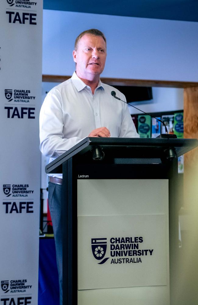 Business Jobs, and Training Minister Paul Kirby said CDU TAFE would provide opportunities for those looking to expand their skill set. Picture: Adnan Reza