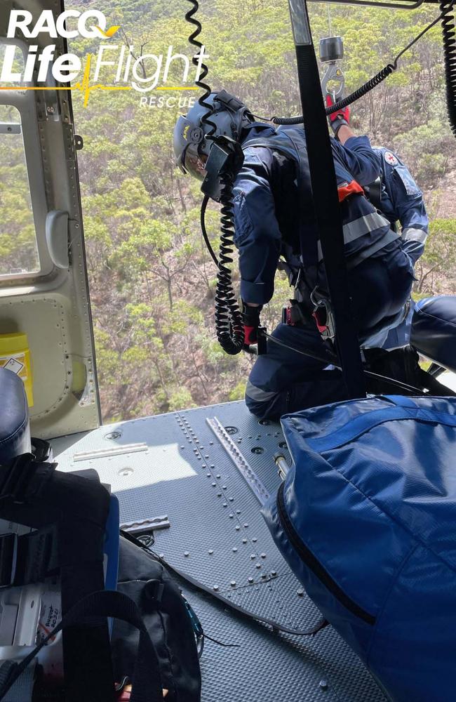 A woman has been seriously injured after a fall at a popular Queensland rock pool, with a rescue helicopter needing to winch her out of the water. Â Picture: LifeFlight Rescue