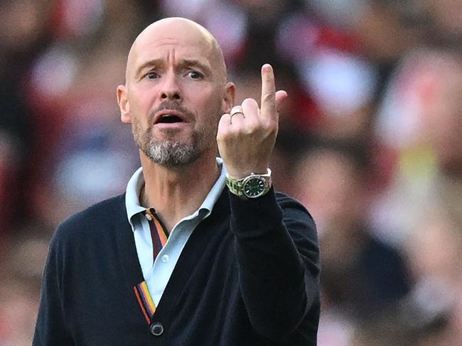 Erik ten Hag is the latest Manchester United manager to try to turn big spending into trophies. Picture: Glyn KIRK / AFP