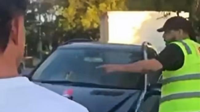 A man allegedly intimidates and threatens four teenage boys who appeared to be about to tie an Israeli flag to their car in Sydney‘s east.