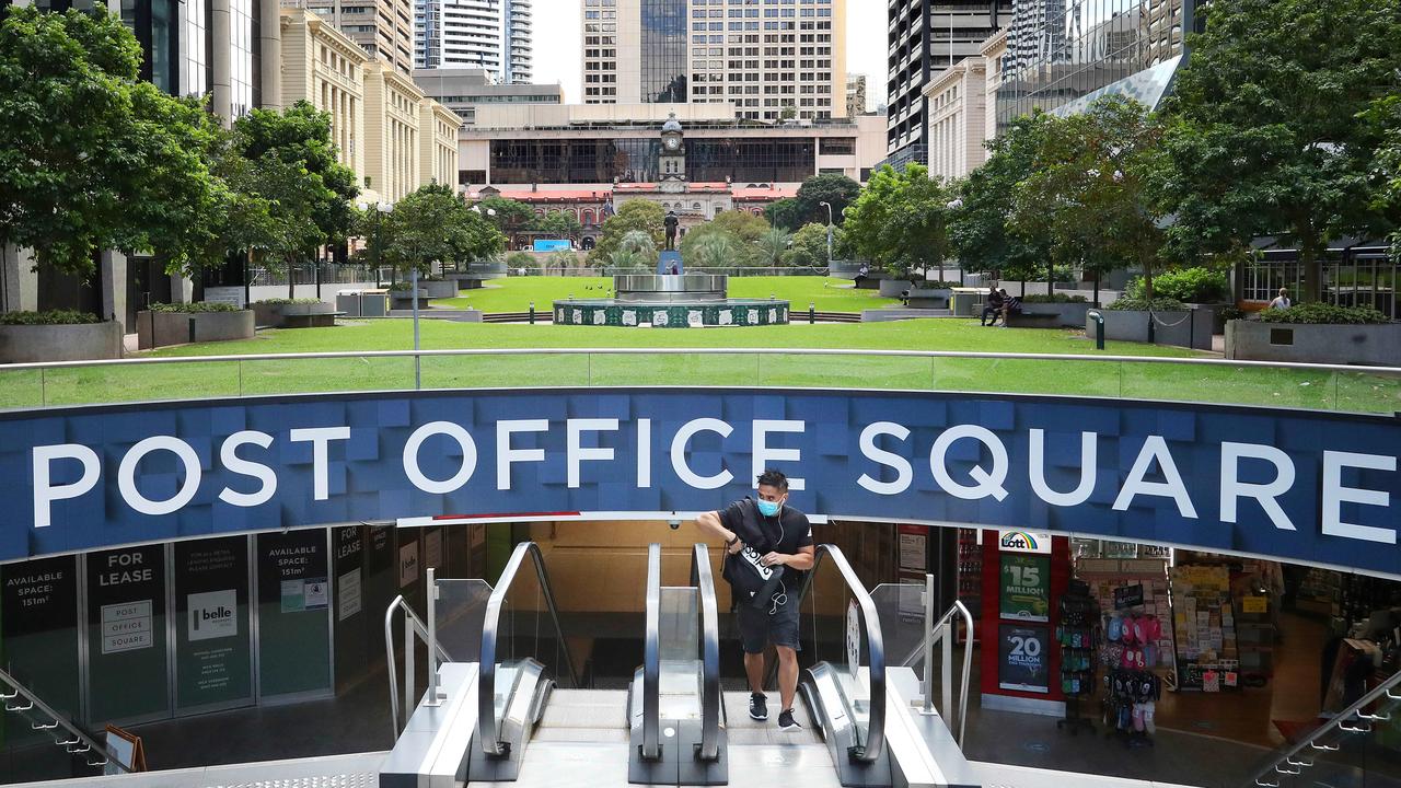 An empty Post Office Square around noon Tuesday. Picture: Liam Kidston.