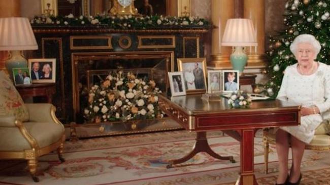 Prince Harry is one the Queen’s favourite grandchildren, as illustrated in her Christmas message where a picture of him and Meghan Markle can be seen. Picture: Supplied