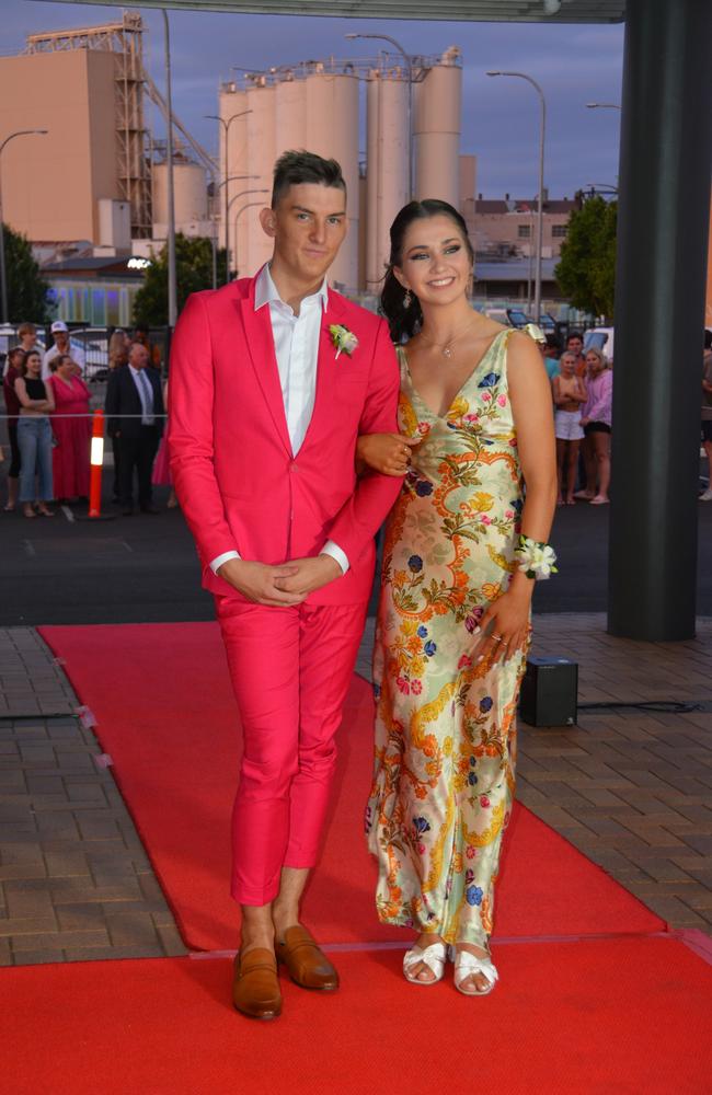 Toowoomba school formals. At the 2023 St Ursula's College formal is graduate Ilsa Crosdale with her partner Cooper Moller. Picture: Rhylea Millar