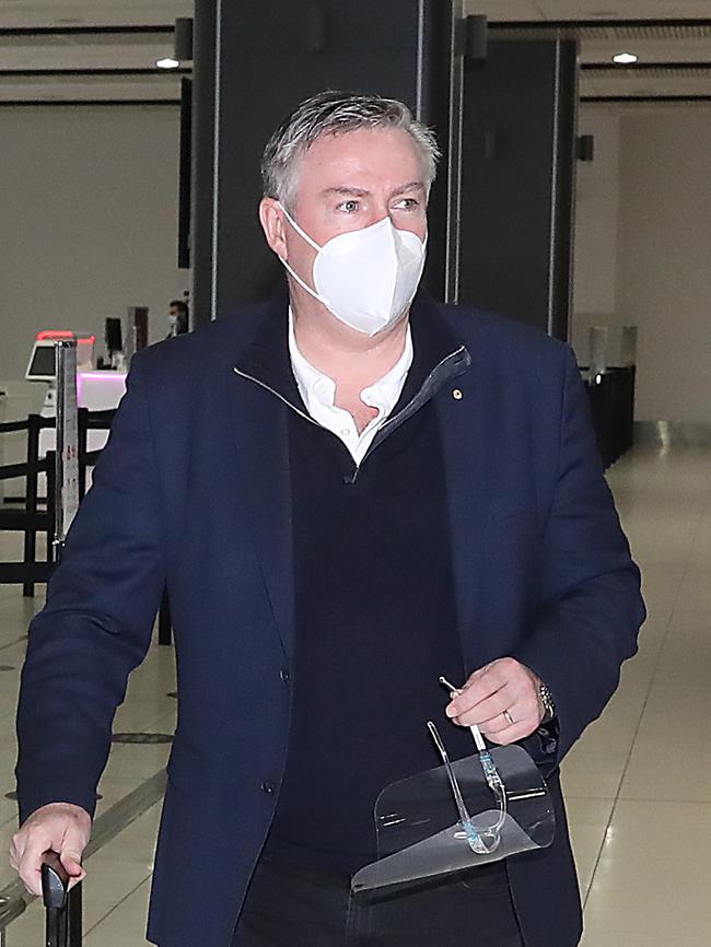Eddie McGuire arriving at the Gold Coast Airport yesterday. Picture: Alex Coppel.