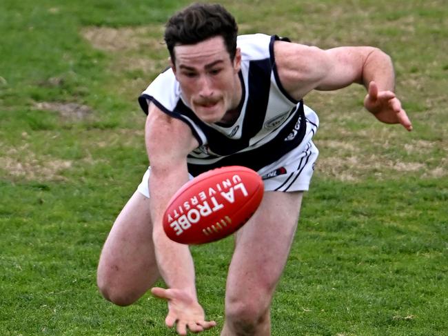 BundooraÃs Jackson Davies during the NFNL Heidelberg v Bundoora football match in Preston, Saturday, Sept. 9, 2023. Picture: Andy Brownbill