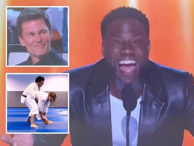 Kevin Hart roasted Tom Brady during “The Roast of Tom Brady” on Netflix.