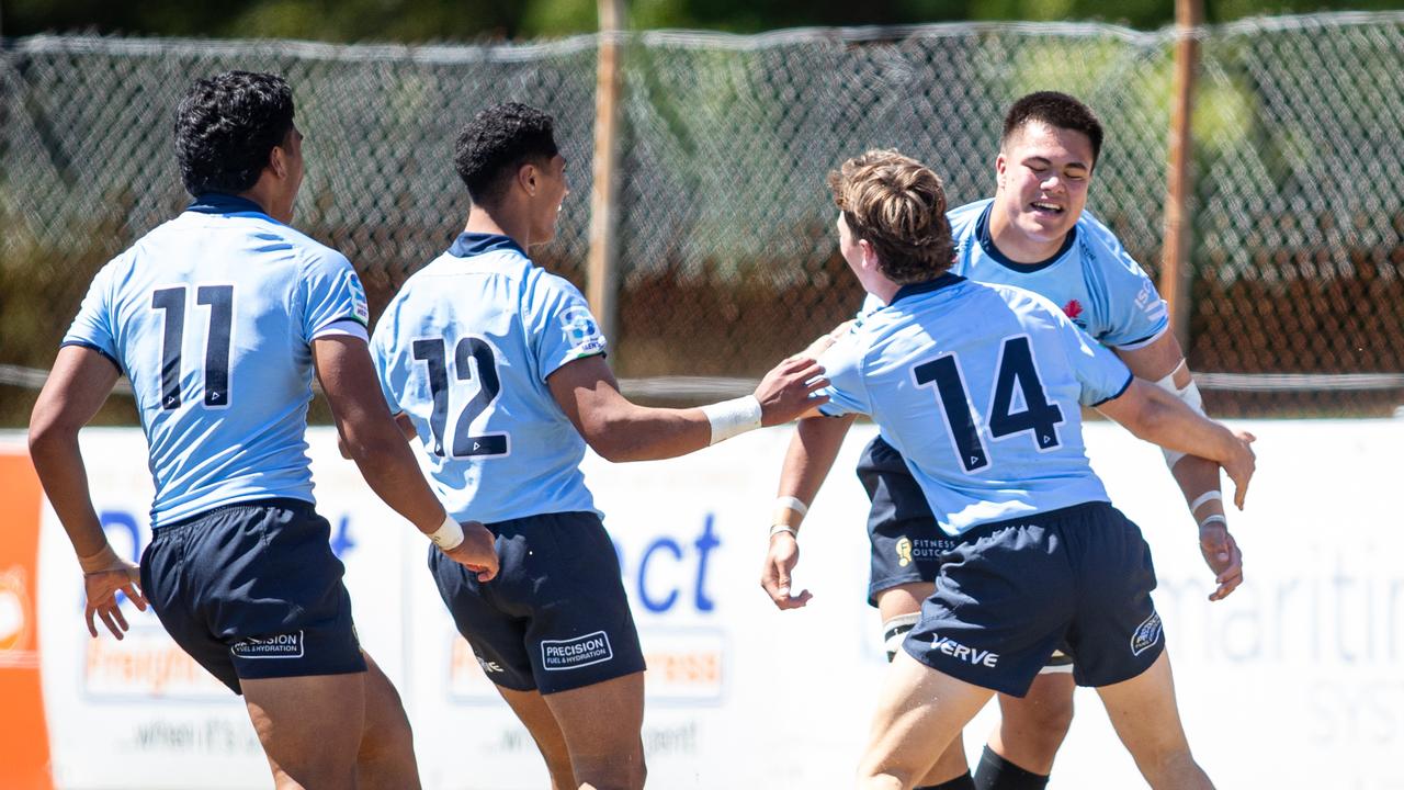 NSW player Isaac Fonua after scoring. Picture: Julian Andrews