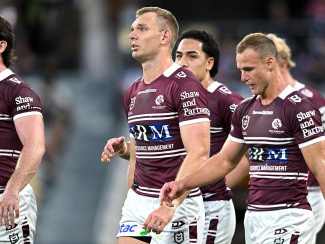 Tom Trbojevic struggled for Manly, bombing two tries. Picture: NRL Imagery