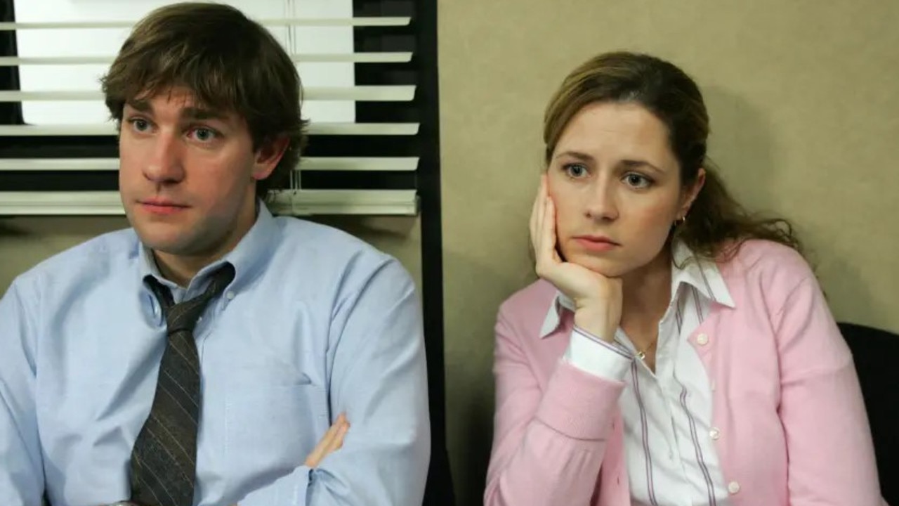 John Krasinski and Jenna Fischer, who played Jim Halpert and Pamela Beesly in <i>The Office</i>.