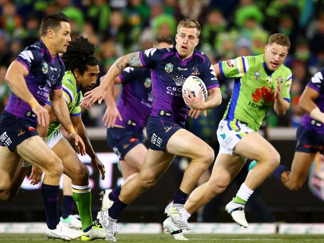 Cameron Munster makes a line break against the Storm.