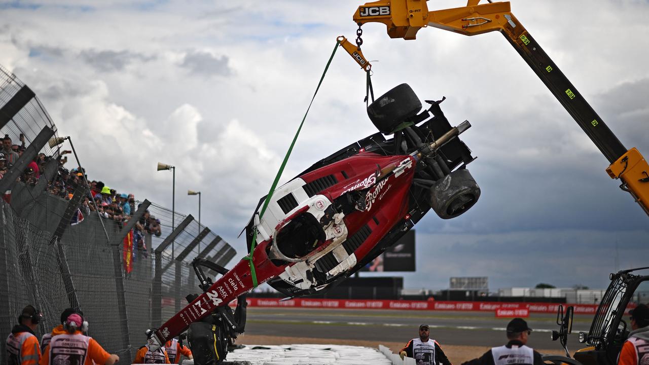 Zhou’s car was destroyed. (Photo by Ben Stansall / AFP)