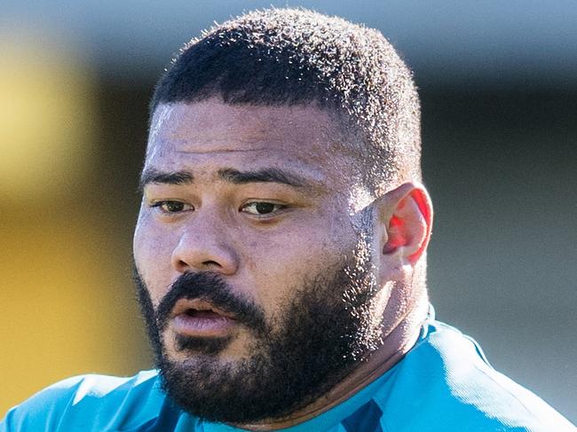 The Qantas Wallabies train at Leichhardt Oval, Sydney, ahead of the June 2017 Arvo Test Rugby Series fixture against Scotland. Tolu Latu.
